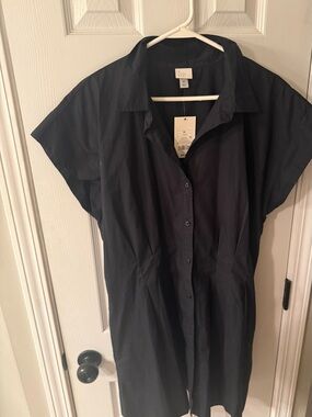 A New Day Black Button-Front dress